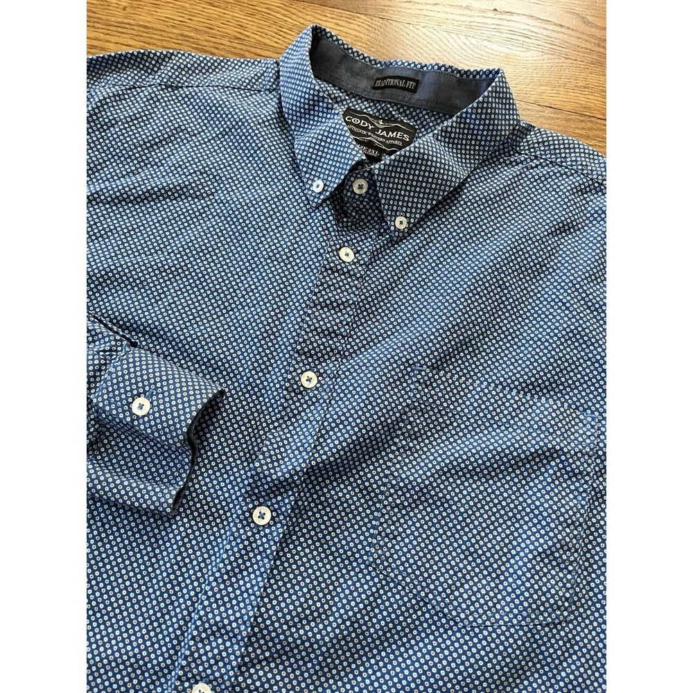Cody James‎ Western Button-Down Shirt LS Blue Microdot Men's Size 2XL XXL
